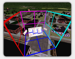 Virtual Environment Windowing Library &rarr; 3D desktop GUI, Holographic UI, Mixed Reality UI, Augmented Reality UI, and Virtual Reality UI; OntoCAVE Simulator View